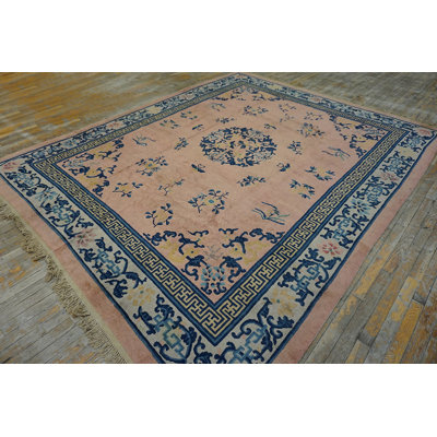 Room Size Floral Medallion Design Antique Peking Wool Chinese Rug