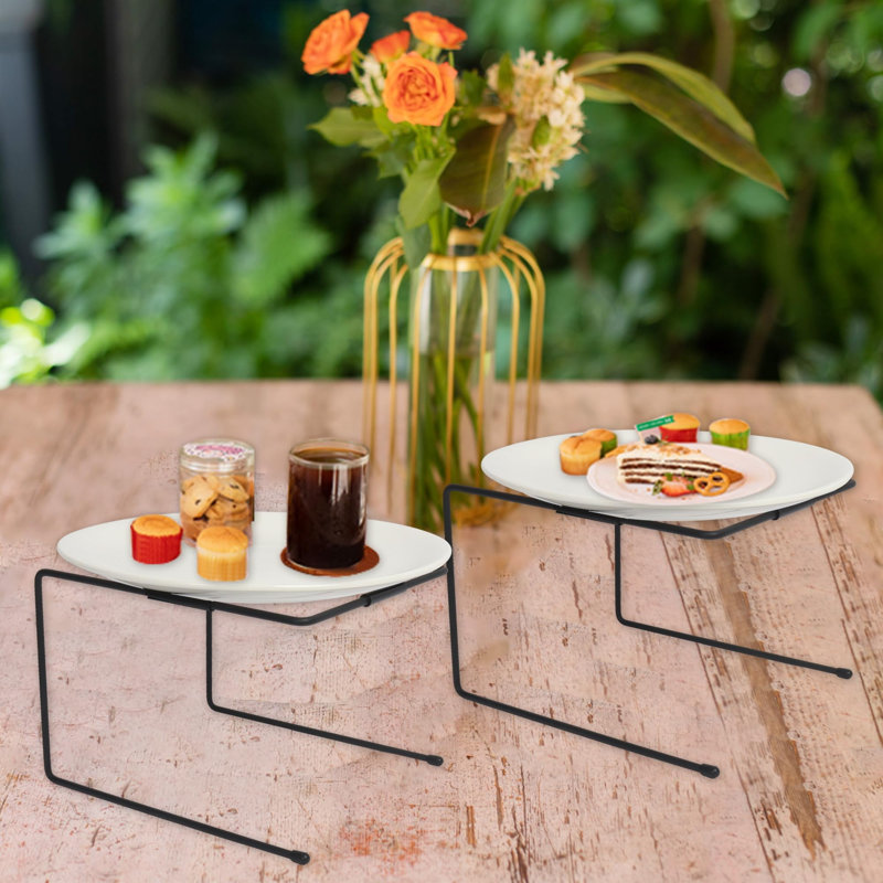 6 supports à pizza en forme de U en métal noir ou présentoirs à nourriture