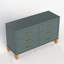 Commode double 6 tiroirs en bleu
