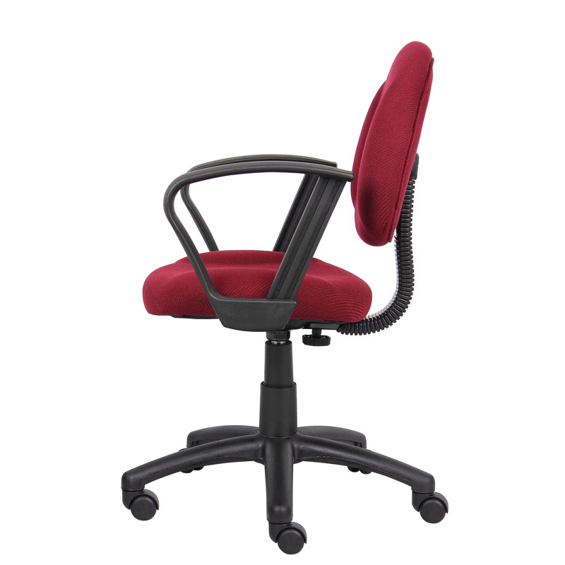 Task Chair, Burgundy Tweed, Loop Arms