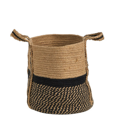 Handmade Natural Jute Basket with Handles