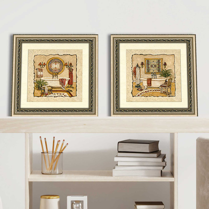 Art Deco Bath' Print Under Glass