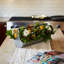 Arrangement floral de centre de table d’été en métal galvanisé « Lemon », « Real Touch » Magnolia & Buwood