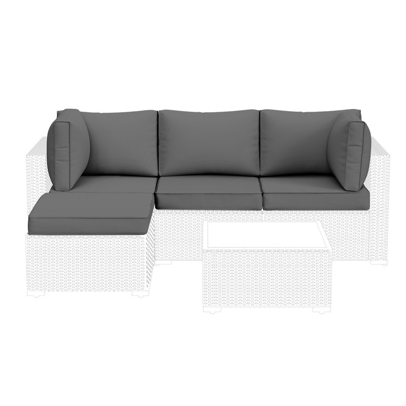 Outdoor Replacement Cushion Set Seat/Back Cushion(Sofa Not Included), Gray