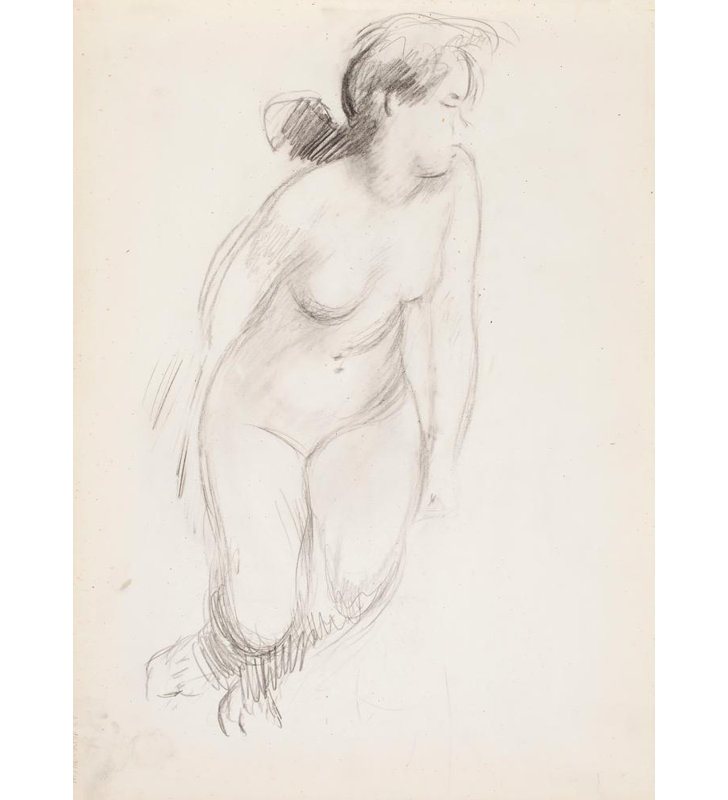 "Femme assise nue" par Magnus Enckell - Toile tendue avec châssis, H 24 po x l 17 po