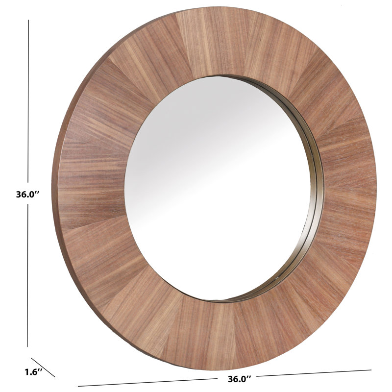 Miroir rond en bois Netta, Noyer