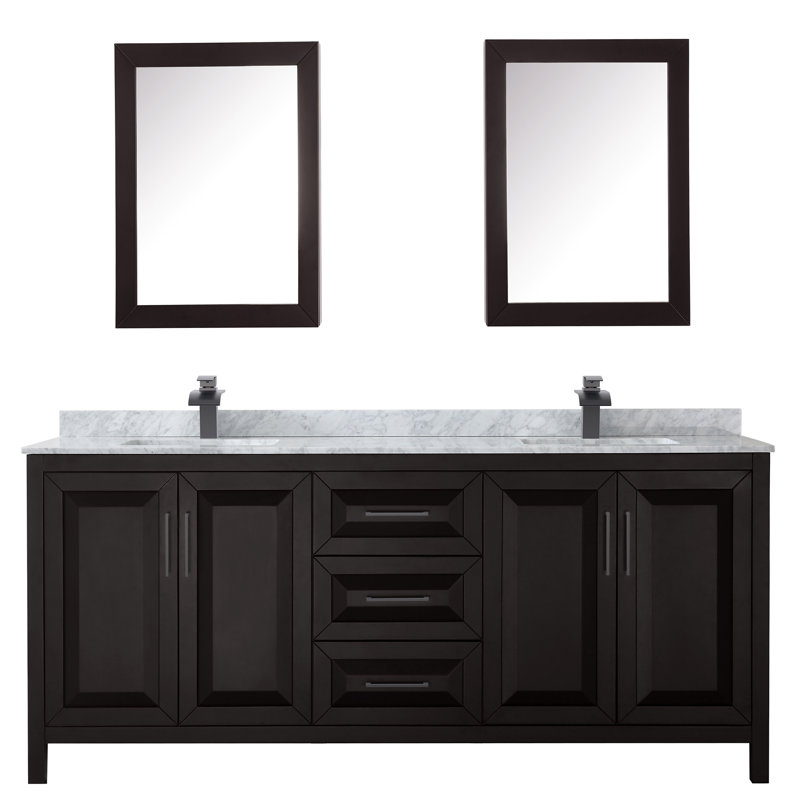 Daria 80'' W Double Vanity, Dark Espresso, Polished Chrome