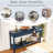 60-Inch Fir Veneer Console Table With Honeycomb Drawer Fronts, 3 Drawers, Solid Wood Legs, And Open Shelf For Entryway Or Living Room.