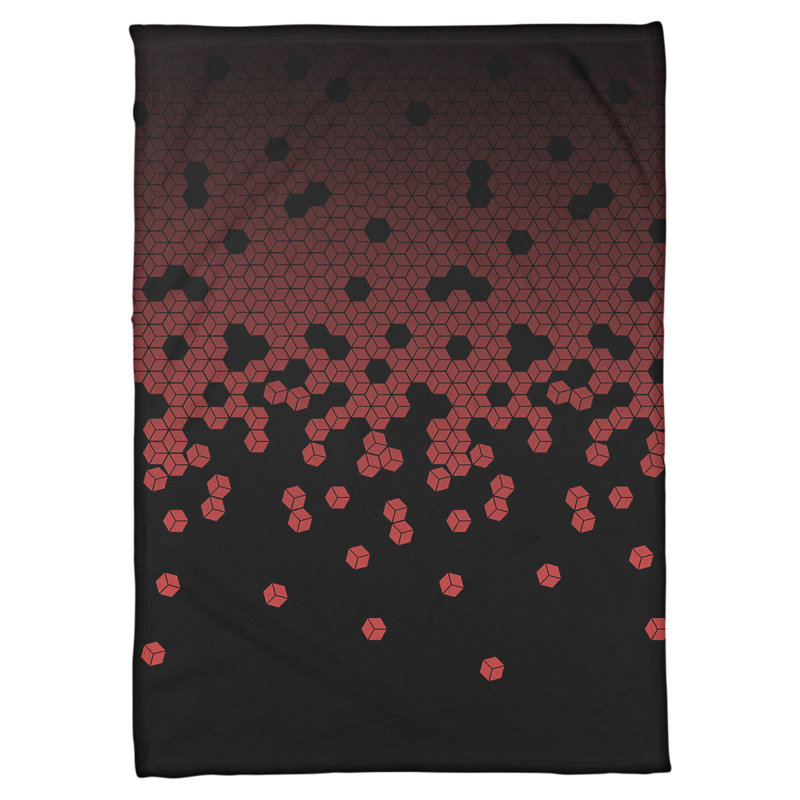 Couverture cubique Katelyn Elizabeth, L 62,5 po x L 82,5 po, Rouge / noir