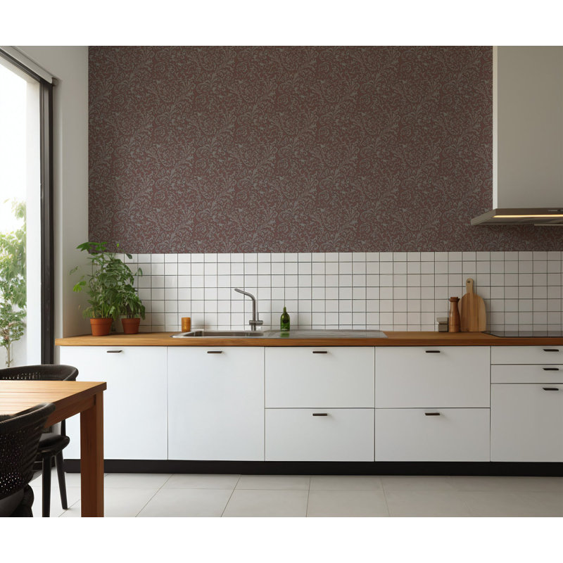 Florentine Vine - Crimson Wallpaper