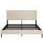 Lit plateforme très grand beige avec station de charge sans effort et sans tracas - assemblage tête de lit avec rangement à 2 ports, sans sommier requis