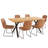 Costner 63" Modern Oak Dining Table Set For Small Spaces, 7-Piece Set With Rectangular Table & 6 Padded Leather Chairs, Compact, Sturdy & Easy To Assemble-123027136-123027137