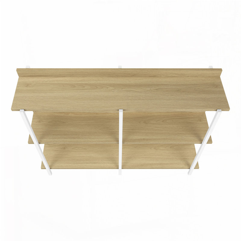 3-Tier Console Table, Natural/White