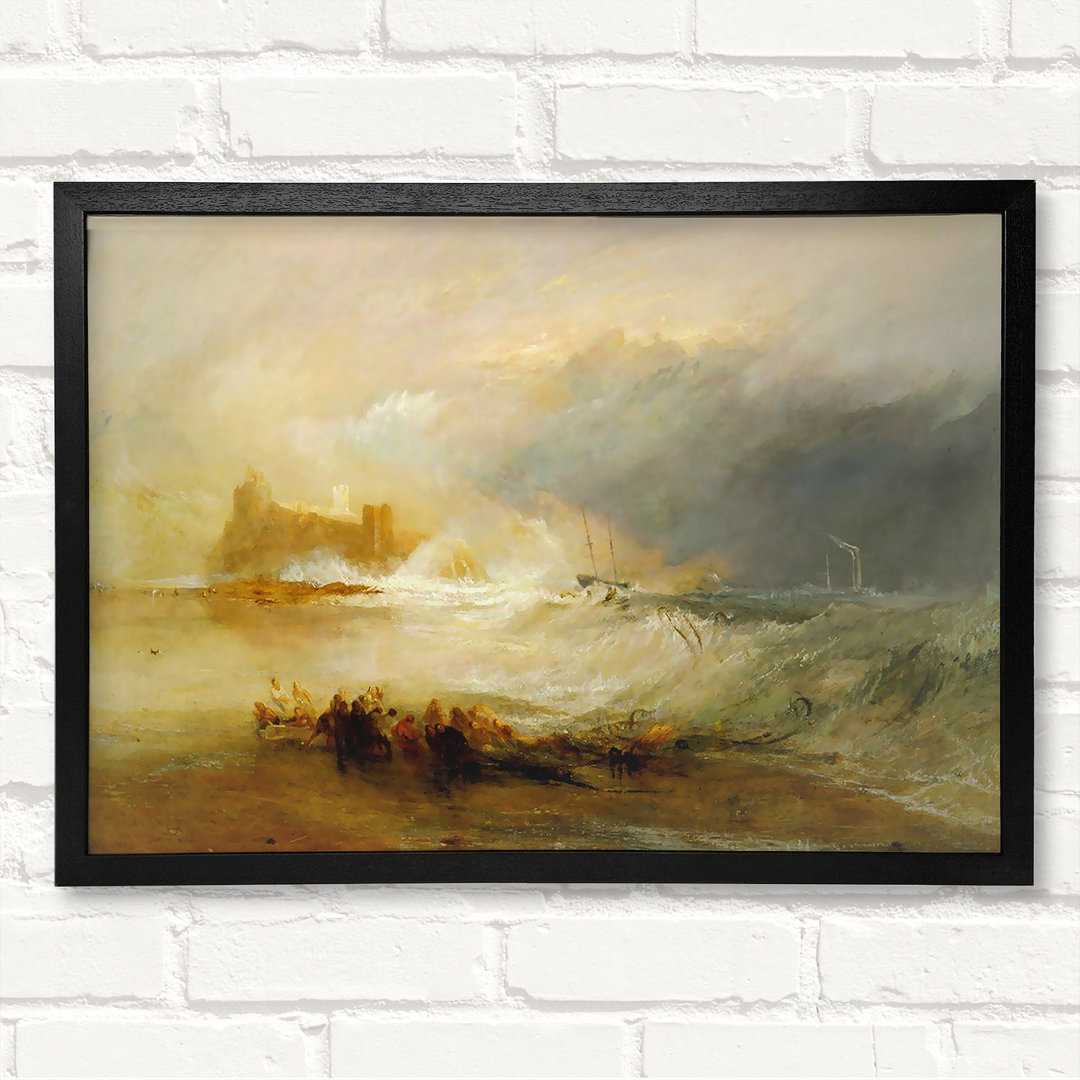 Küste von Northumberland von J.M.W. Turner - Geschlossener Eckrahmen Kunstdrucke auf Holz