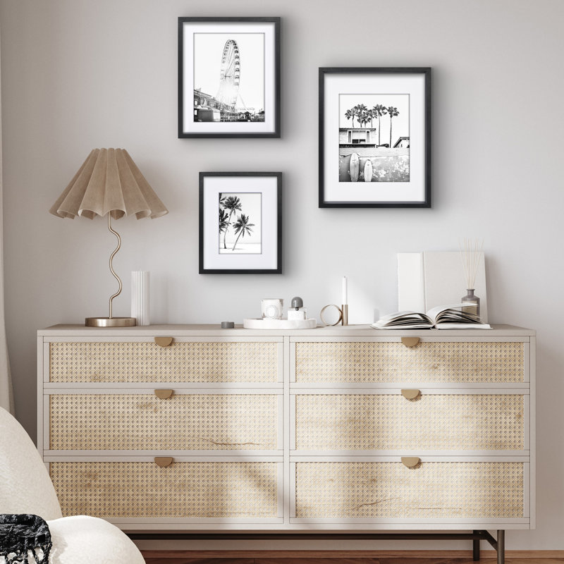 Set of 3 Picture Frame - 8x10, 10x12, 11x14 Frames with Mat & Deep, High-Quality Molding