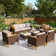 All Weather Wicker/Rattan 9 - Person Seating Group with Cushions