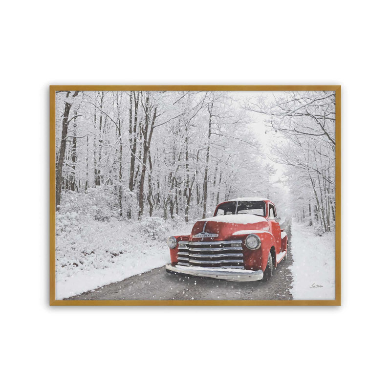 «Snowy Day» par Lori Deiter, reproduction d'art, L 24 po x H 18 po, Gold, Impression encadrée