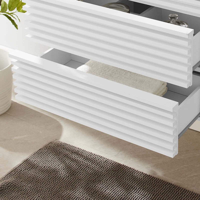 Base de meuble-lavabo mural simple 30 po Modway Render, Blanc