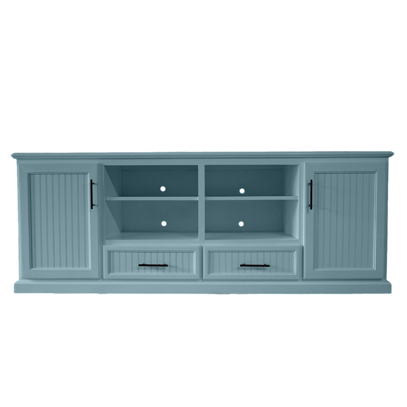 Crédence de rangement une pièce en bois massif Raynav, Aqua captivant, H 34 po x l 70 po x P 17 po