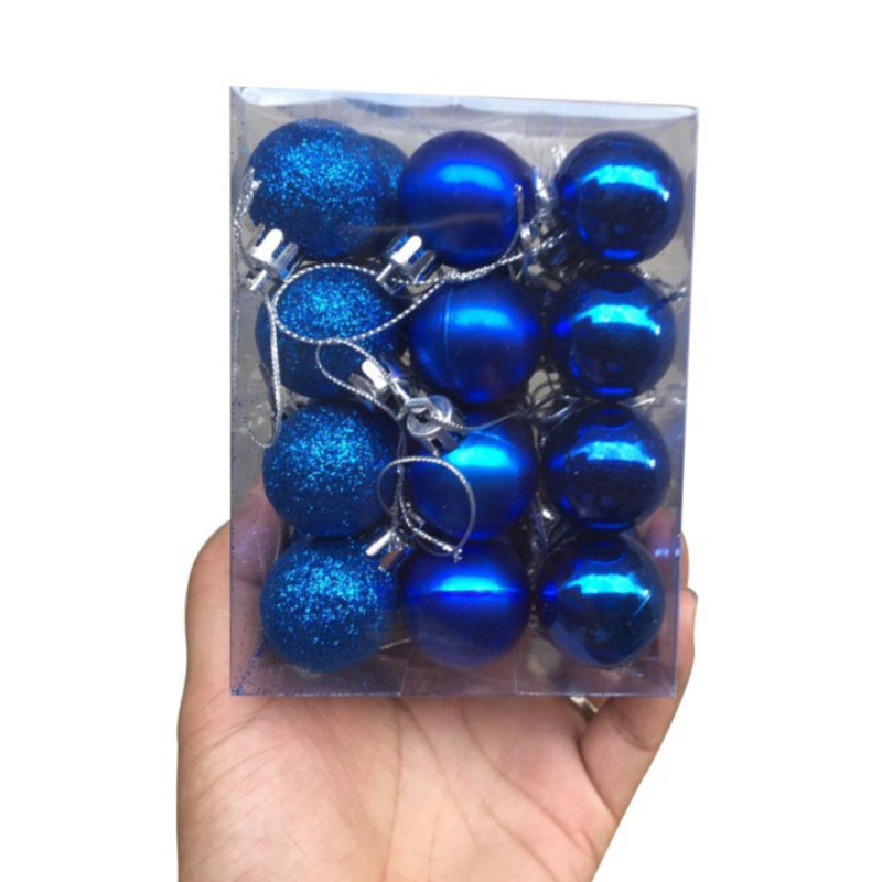 Ornement 24 boules en plastique, Or
