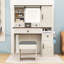 Bureau de meuble-lavabo avec lumières, 4 tiroirs et 2 armoires-1782206694
