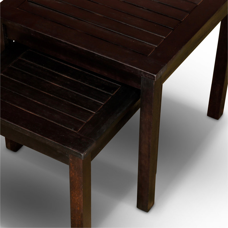 Ensemble de 2 tables gigognes en eucalyptus