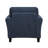 Elon Club Chair with Black Feet, Rolled Arms Design, Blue Chenille