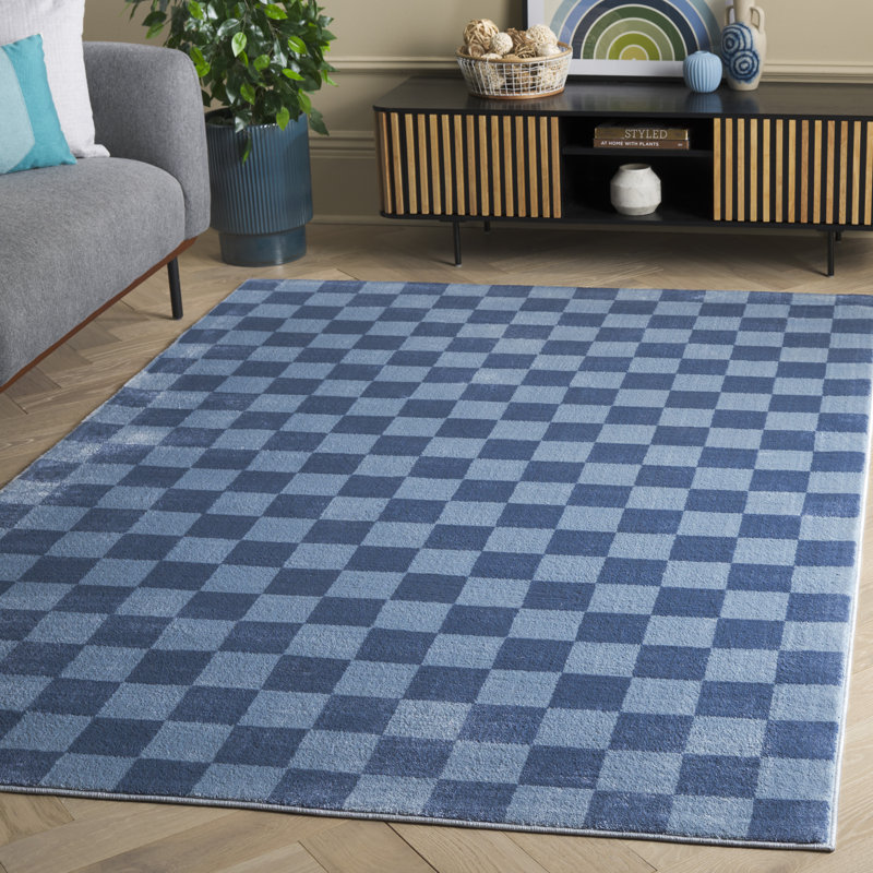 Lavone Performance Checkered Rug, Rectangle 5'3" x 7'6