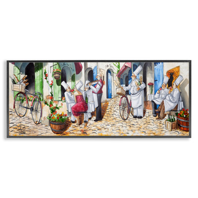 Town Café Chefs Framed Giclee Art by Ronald West