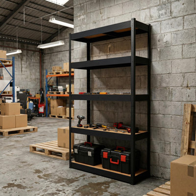 Tablettes de rangement robustes 60 po x 24 po x 72 po - Étagère en métal réglable à 5 niveaux, supportant 2 500 lb, support utilitaire pour garage, sous-sol, entrepôt ou garde-manger