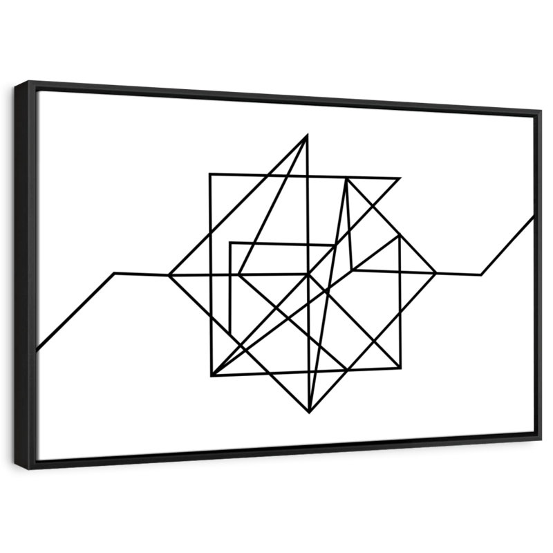 Abstrait géométrique minimaliste, H 31 po x l 21 po