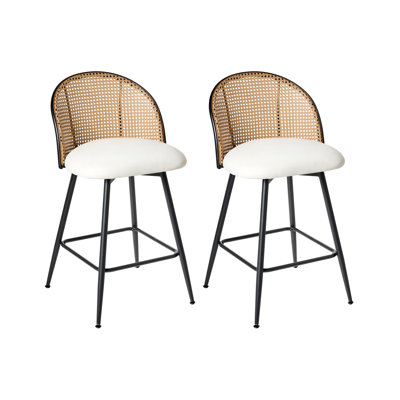Set of 2 Bar Chairs NATHAN Swivel