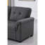 Dark Grey Linen Sectional With Reversible Sleeper, Storage Chaise, Medium Firmness Plump Stitching, 54" Deep