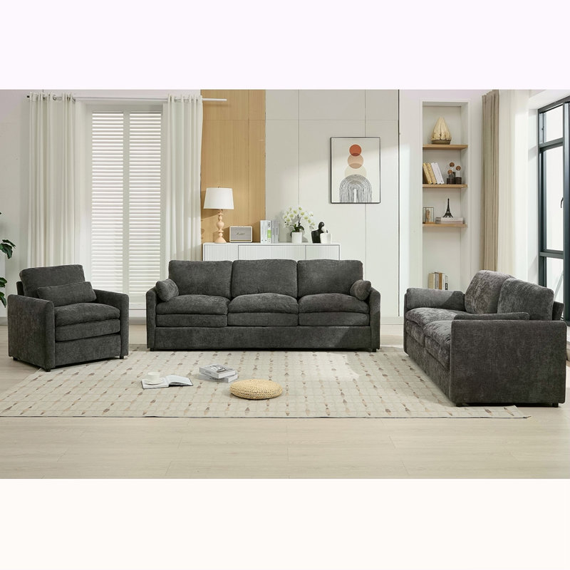 Ensemble de canapé rembourré Cozy, Gris
