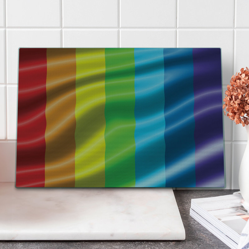 Ambesonne Rainbow Cutting Board Large Size Pride Flag Inspired Design Multicolor
