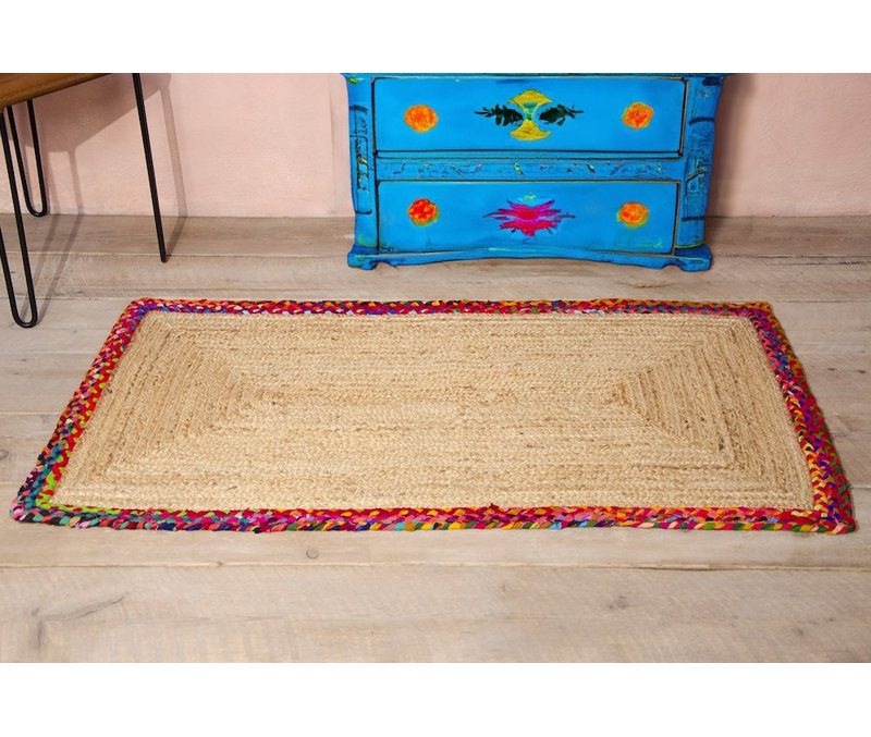 Eshanni Geometric Hand Braided Area Rug, Rectangle 75 x 135 cm