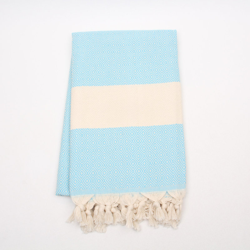 Serviettes de bain et essuie-mains en coton turc, Turquoise, Largeur de la serviette à main 18 po