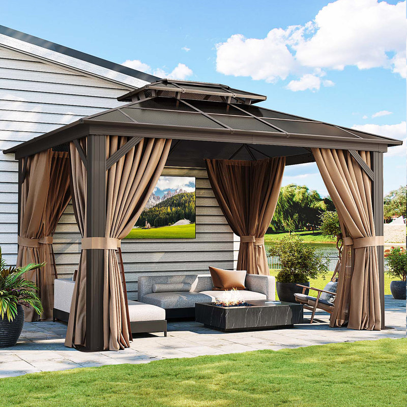 12 Ft. W x 10 Ft. D Aluminum Patio Hardtop Gazebo