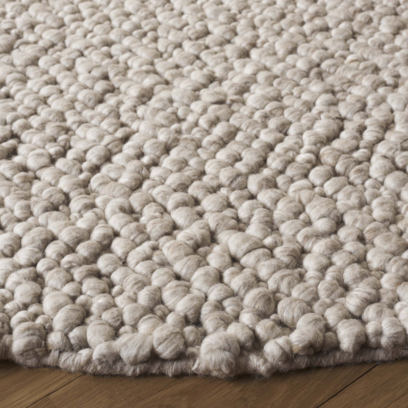 Natura Hand Woven Wool/Viscose/Cotton Rug in Beige, Round 6'
