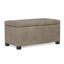 Repose-pieds de rangement rectangulaire en cuir végétalien avec dessus relevable Dover