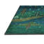 Tapis bleu / vert foncé en laine et en polyester tissé à la machine Eklavya-612957030