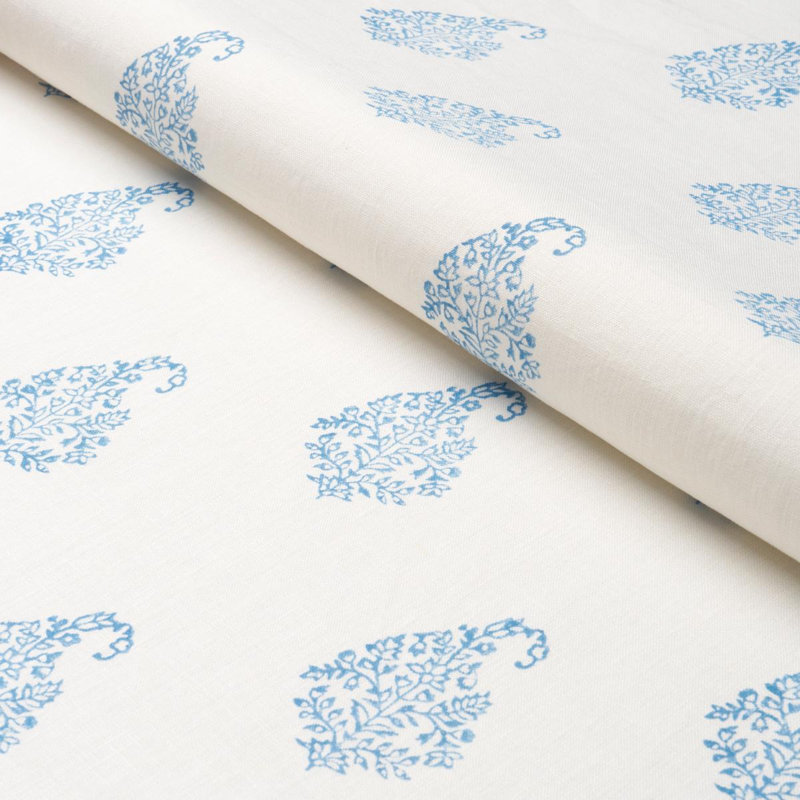 Tissu à motif cachemire Kerala, Bleu