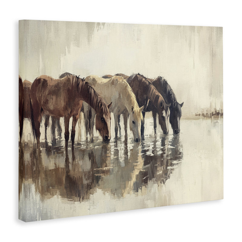 Art mural sur toile Herd Of Horses, design par Franklyn Gregory, 36" H x 48" W