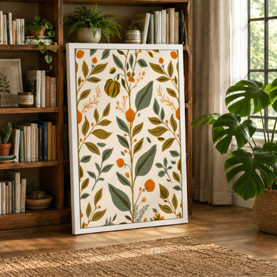 Autumn Pattern Botanical - Wrapped Canvas