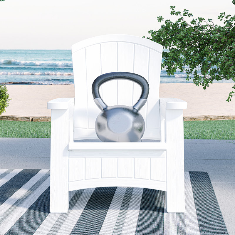 Suncast Resin Adirondack Chair with Storage, White