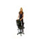  Chaise de bureau ergonomique multifonctionnelle pivotante à dossier moyen LeatherSoft-30773041