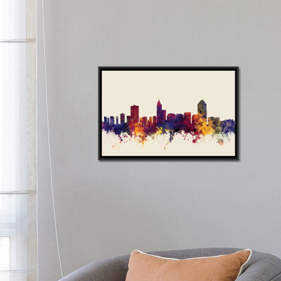 Série d’horizons : raleigh, caroline du nord, états-unis, impression sur toile tendue beige