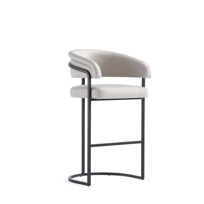 Tabouret de bar Augusta, Gris pâle, Tabouret de bar 29,7 po