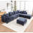 Bennett 7-Piece L-Shaped Sectional Sofa-1910969215