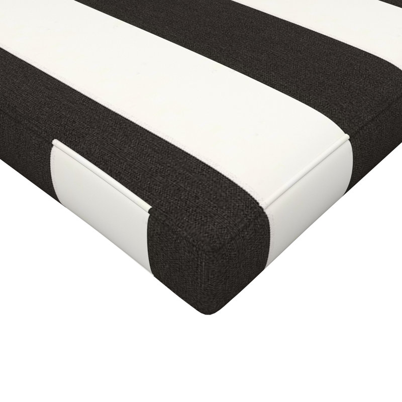 Coussin de siège pour repose-pieds Sunbrella®, Cabana classique à rayures noires Sunbrella®, 20 po x 22 po